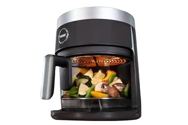 Unold 58695 Glas Heißluftfritteuse BPA-frei - Air fryer,1.200 Watt, LED-Touchscreen, 10 Automatikprogramme für, Grillen, Garen, Braten, Dörren, Backen, Erhitzen, Auftauen oder Rösten - ohne Öl im Sale